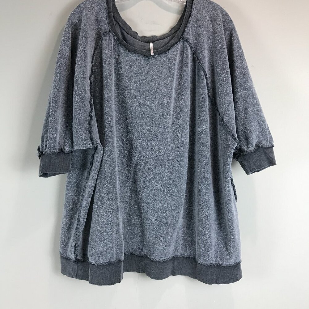 Women's Grey Free People Oversize inside out Sweatshirt Size XS